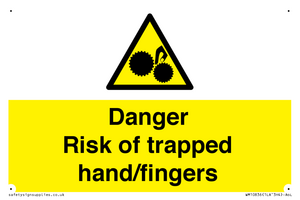Danger Risk of trapped hand/fingers
